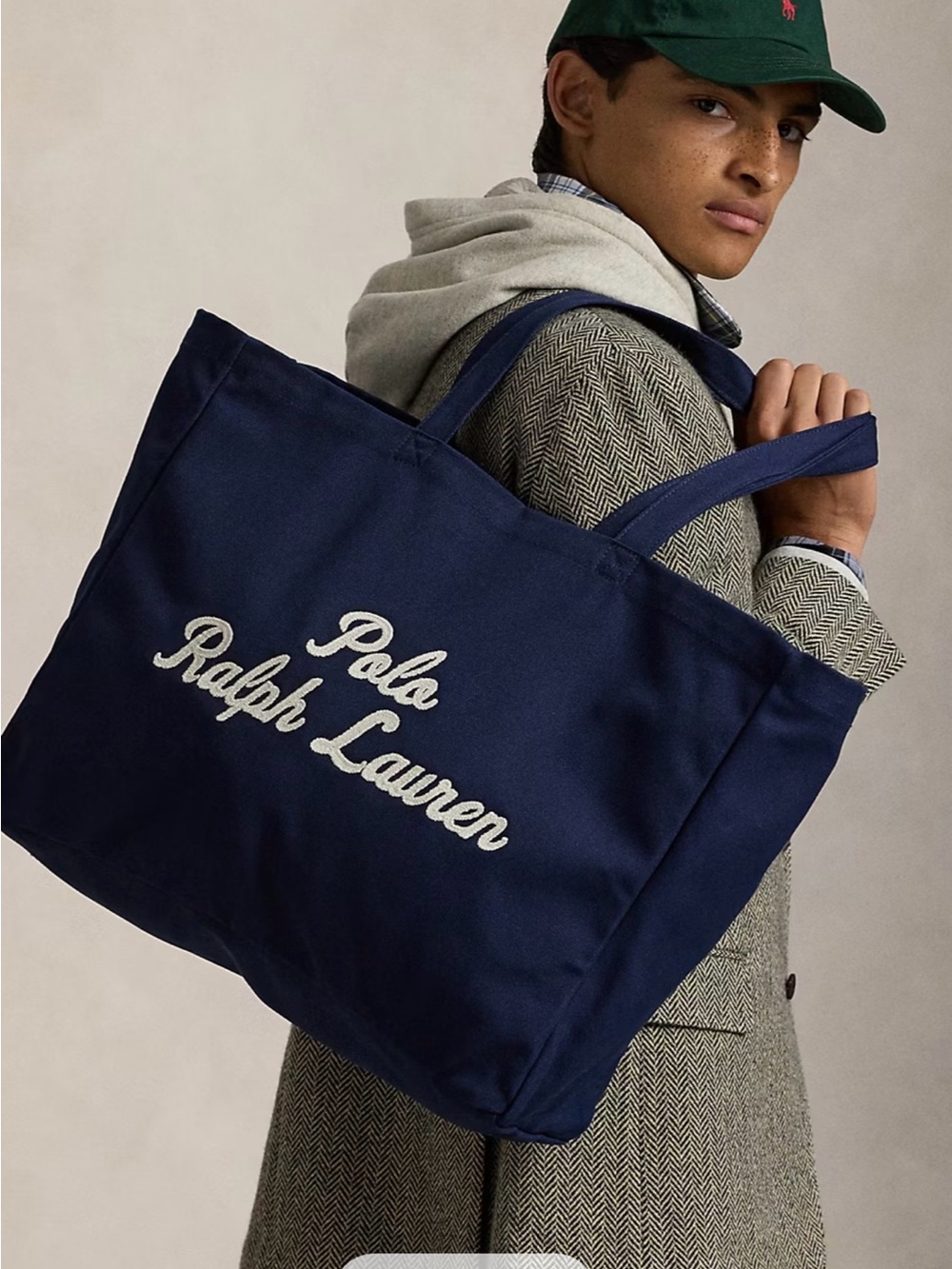 Polo by Ralph Lauren Navy Canvas Tote with Script Logo - Picture 7 of 7